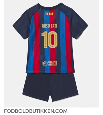 Barcelona Ansu Fati #10 Hjemmebanetrøje Børn 2022-23 Kortærmet (+ Korte bukser)
